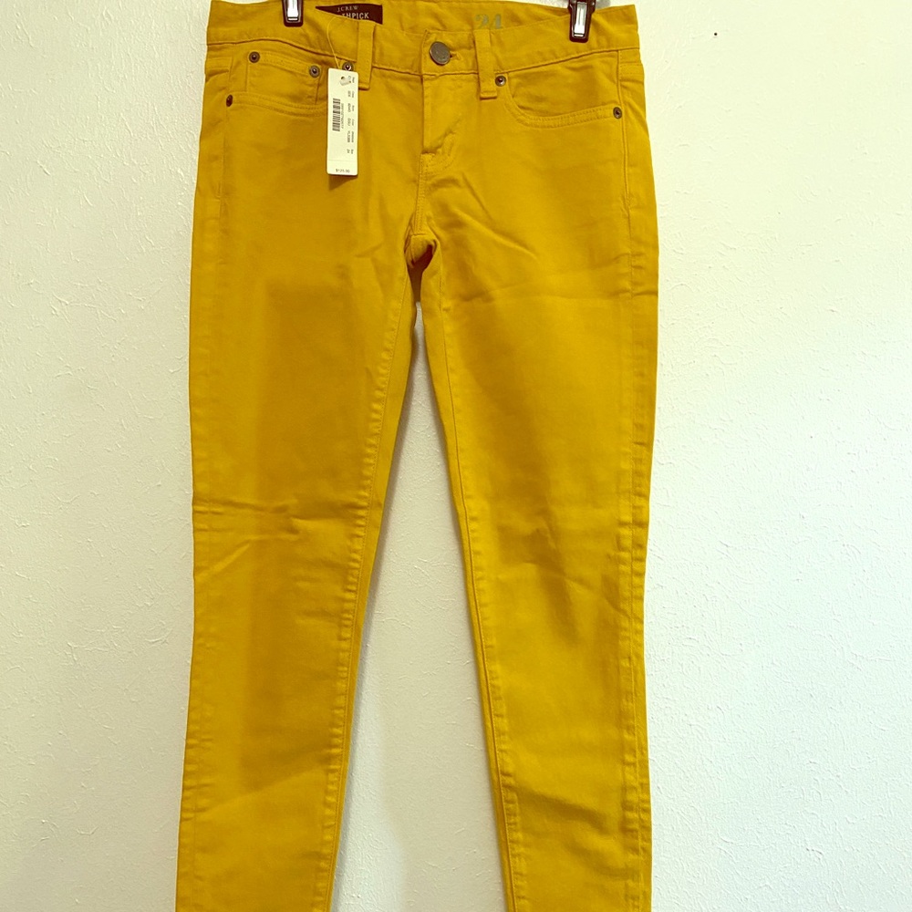 Mustard J Crew ankle skinny jeans